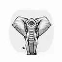elephant face  tattoo design idea