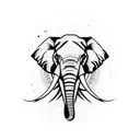 elephant face  tattoo design idea