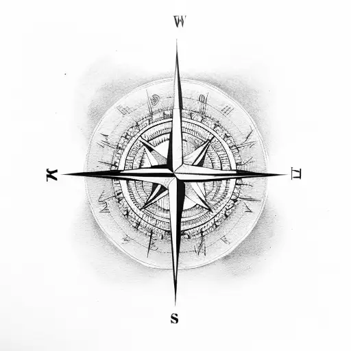 compass moon friendship tattoo design idea