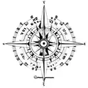 compass moon friendship tattoo design idea