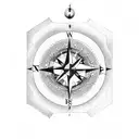 compass moon friendship tattoo design idea
