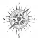 compass moon friendship tattoo design idea