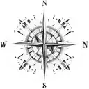 compass moon friendship tattoo design idea