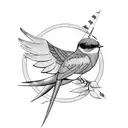 Swallow Bird tattoo design idea