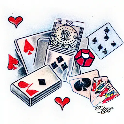 playing cards and dice tattoo｜TikTok Search