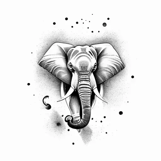 elephant plus leaping gazelle tattoo design idea