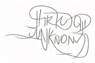 word 'unknown' written across tattoo design idea