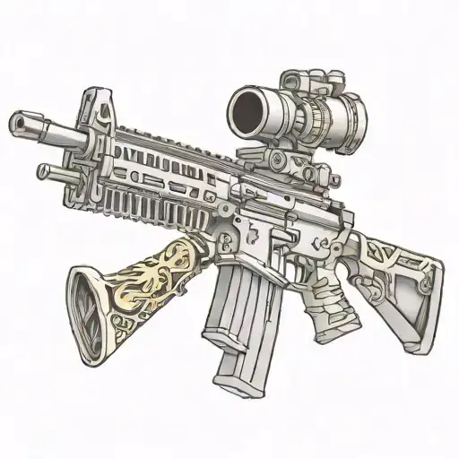 m16 rifle tattoo design idea