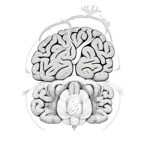 brain sick and healthy tattoo design idea