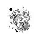 competitive swimming, round tattoo design idea