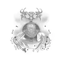 competitive swimming, round tattoo design idea