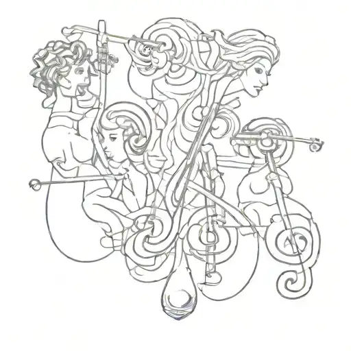 5 siblings music signature incorporated tattoo design idea