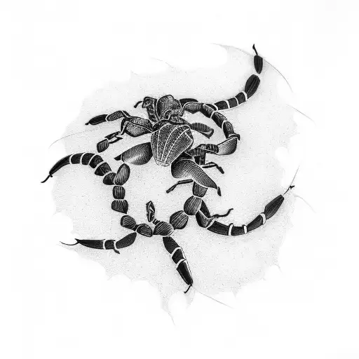 Scorpion black ninja tattoo design idea