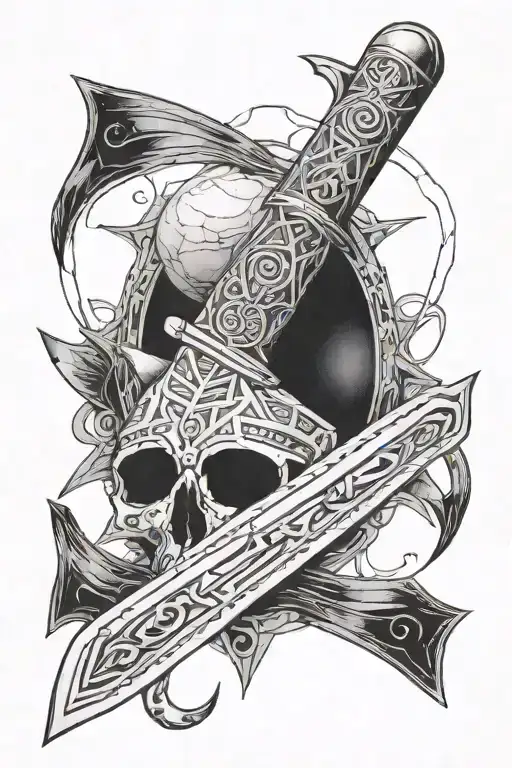 Crysknife From The Movie Dune book title tattoo design idea