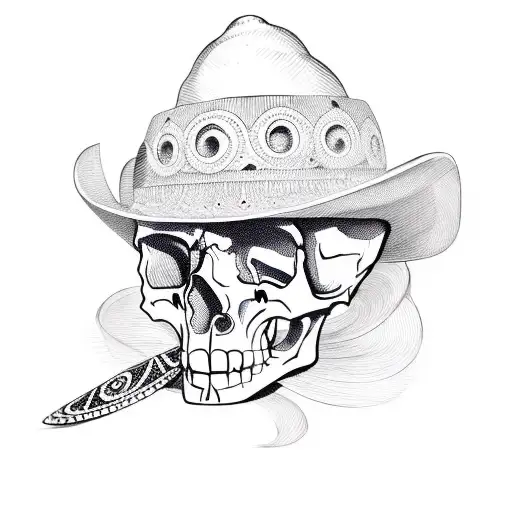 skull with sombrero tattoo design idea