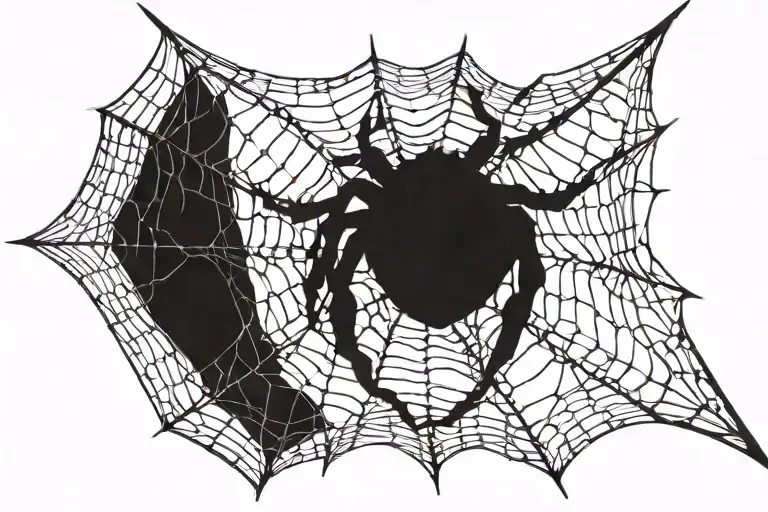 Spiderweb with a spider hanging from it tattoo design idea
