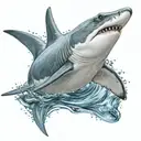hammerhead shark swimming tattoo design idea