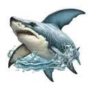 hammerhead shark swimming tattoo design idea