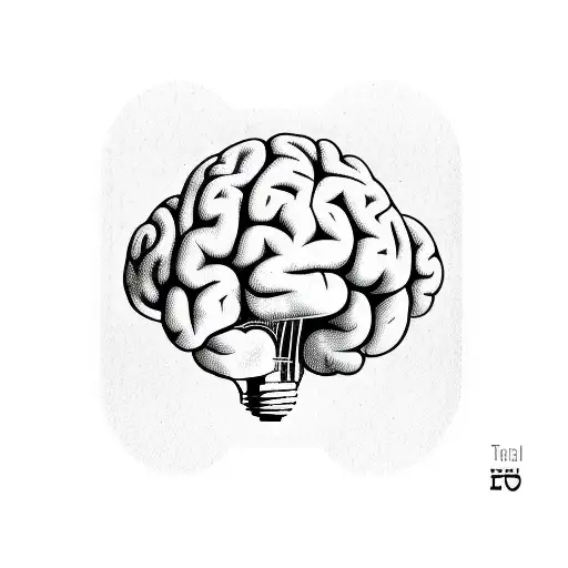 Brain Ai Inside A Light Bulb tattoo design idea