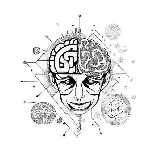brain ai inside a light bulb tattoo design idea