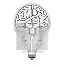 Brain Ai Inside A Light Bulb tattoo design idea