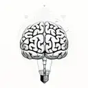 Brain Ai Inside A Light Bulb tattoo design idea