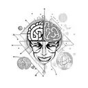brain ai inside a light bulb tattoo design idea