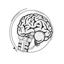 brain ai inside a light bulb tattoo design idea