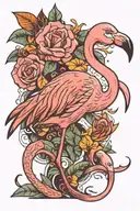 Flamingo tattoo design idea