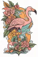 Flamingo tattoo design idea
