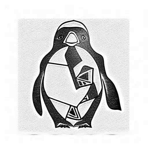 penguin tattoo design idea