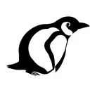 penguin technology stencil tattoo design idea