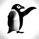 penguin technology stencil tattoo design idea