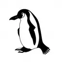 penguin facing front stencil tattoo design idea