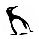 penguin facing front stencil tattoo design idea
