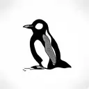 penguin facing front stencil tattoo design idea