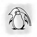 penguin technology stencil tattoo design idea