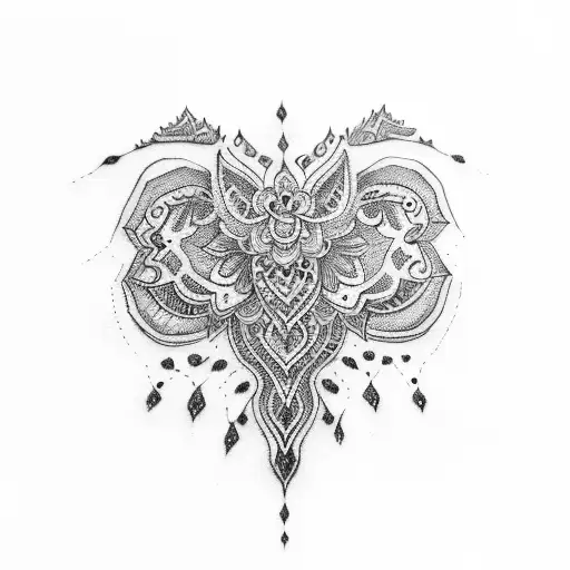 small sternum tattoo henna design  tattoo design idea