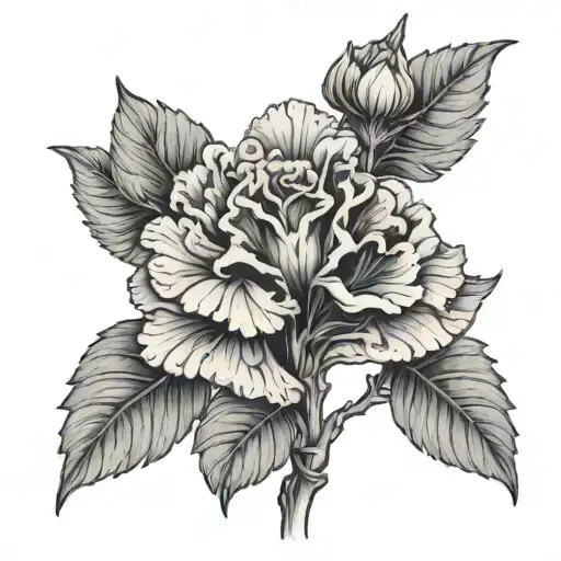 exposed rib cage with carnation growing out  tattoo design idea