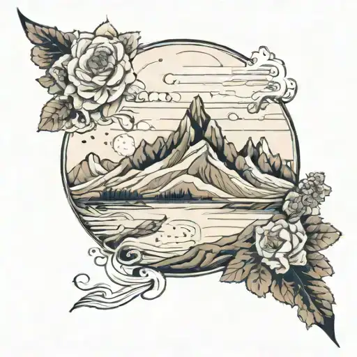 It is a mountain that looks like an A because of the snow on top and below the mountain there is a river that simulates a V. tattoo design idea