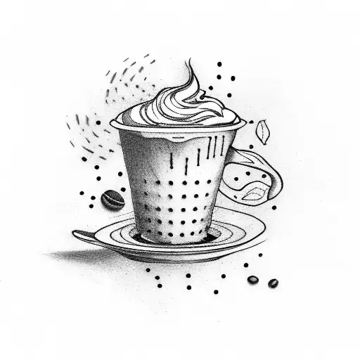 coffee bean with date of birth tattoo design idea