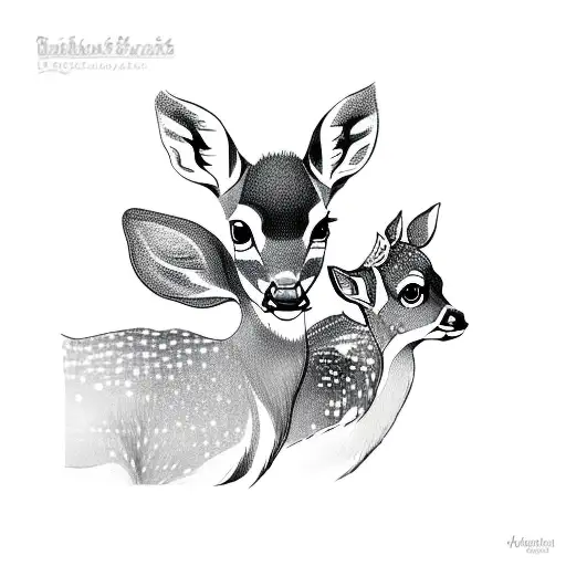 baby deer tattoo design idea