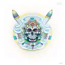 Huitzilopochtli with all types of hallucinogenic drugs around   tattoo design idea