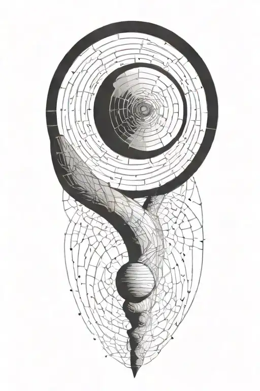 sisyphus myth and fibonacci sequence combined together tattoo design idea