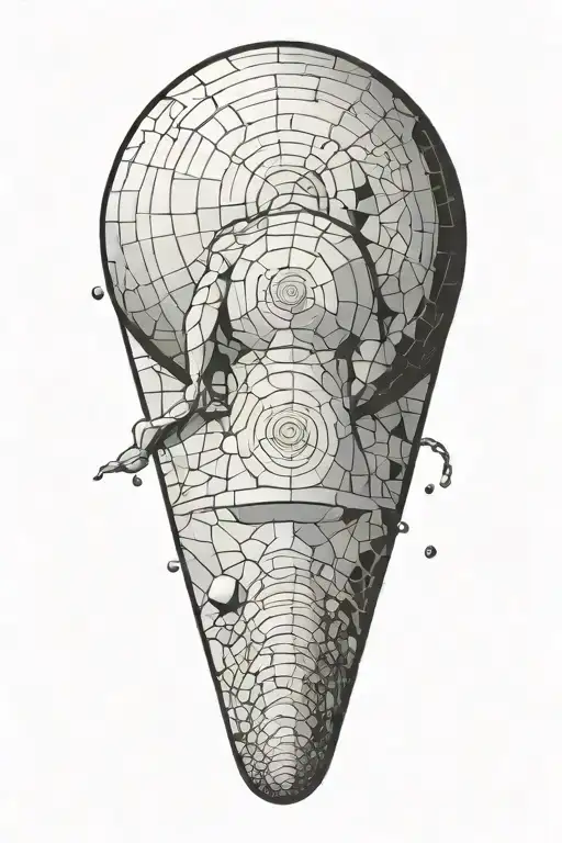 sissyphus pushing the boulder, with fibonacci spiral  tattoo design idea