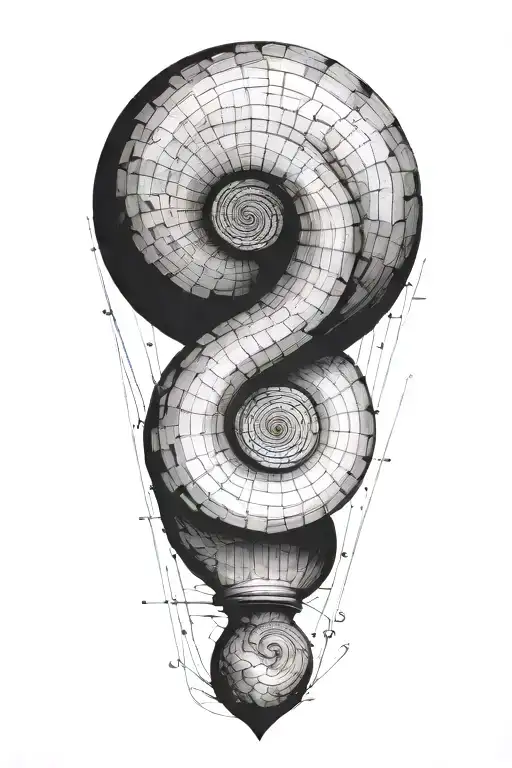 fibonacci graph myth of sisyphus tattoo design idea
