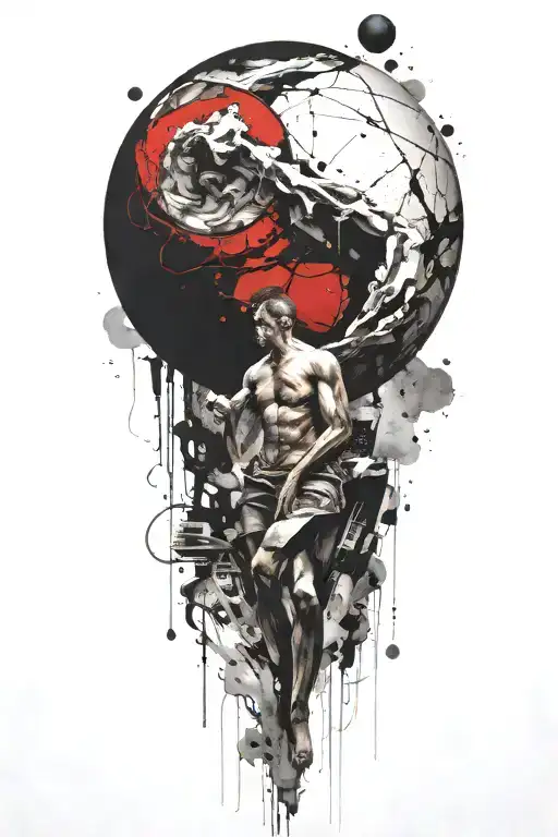 myth of sisyphus tattoo design idea