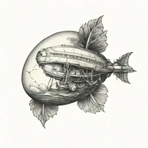 blimp egg tattoo design idea