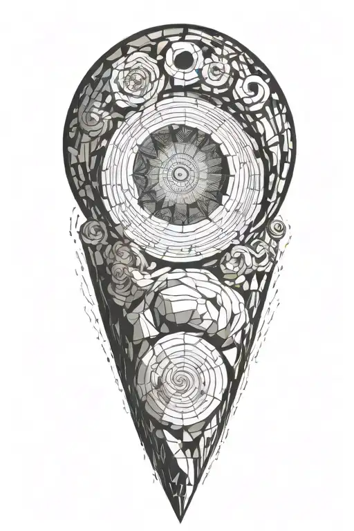 myth of sisyphus , with fibonacci's spiral on the rock tattoo design idea