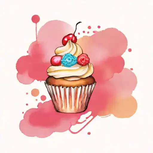 cupcake climbing tattoo design idea